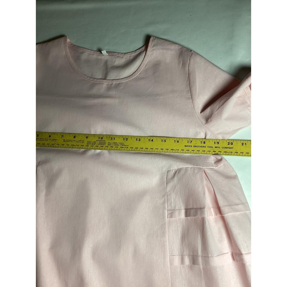 Pink Cotton Minimalist Dress Women Size Small Short Sleeve Maxi - Picture 8 of 8